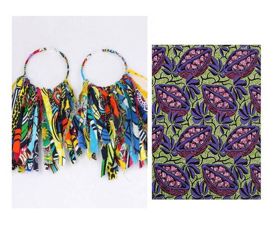 African Tassel Earrings African ethnic print Ankara Earrings